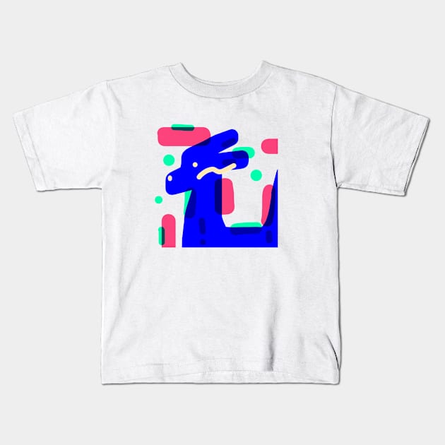 vibrant and colorful hand-drawn dragon Kids T-Shirt by Tretz